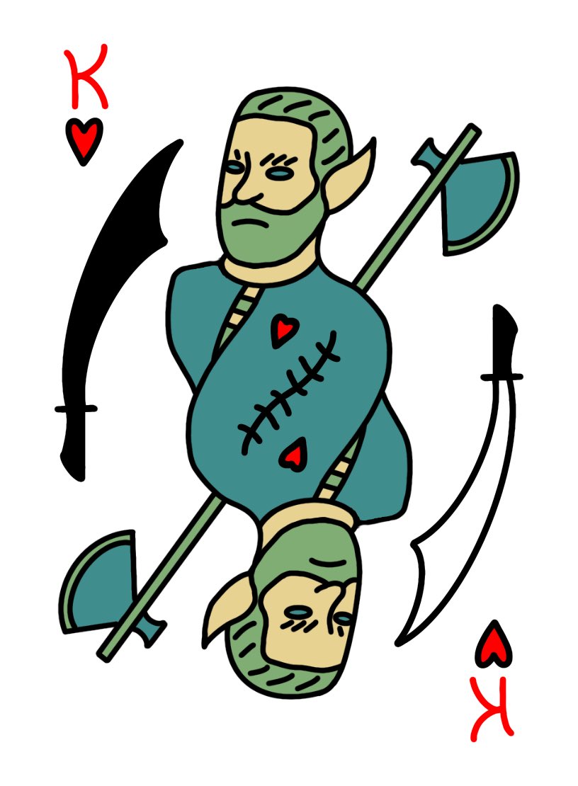 jace_ouchida's tweet photo. Card 4 in my fantasy playing card series. Any suggestions? @DisruptiveDESGN @Procreate #rsj108 #dnd https://t.co/m6yzheWBQb