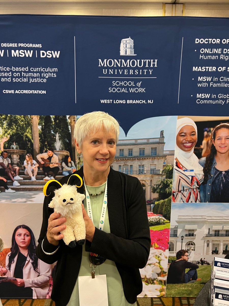 VCUSocialWork's tweet photo. @CSocialWorkEd Did you guess who Rodney was visiting at #APM2022? It was our friends at @monmouthu! You can visit them at Booth 210. #WhereIsRodney https://t.co/AQSZNwilVd