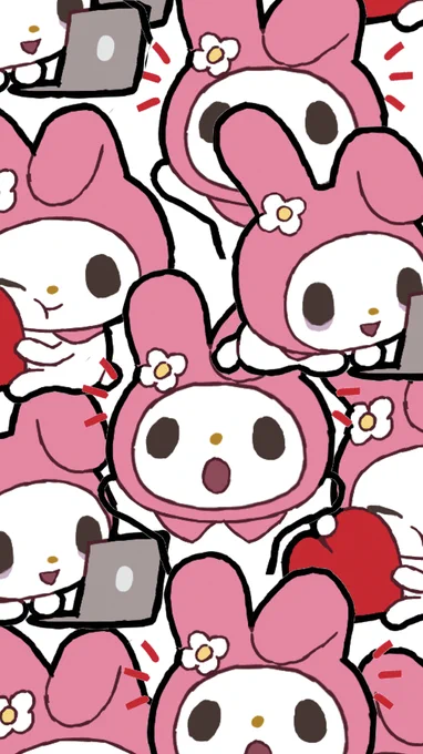 edit of my my melody stickers together for my instagram thumbnail thing, i wish they were moving tho that would look cooler 