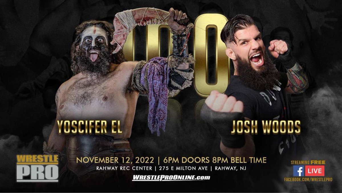 WrestlePro's tweet image. 📺LIVE &amp;amp; FREE ON FACEBOOK📺

➡️ Facebook.com/WrestlePro 

If you can’t join us in Rahway TOMORROW NIGHT, #WrestlePro100 will be available for FREE on our Facebook.

🎟 WrestleProOnline.com
