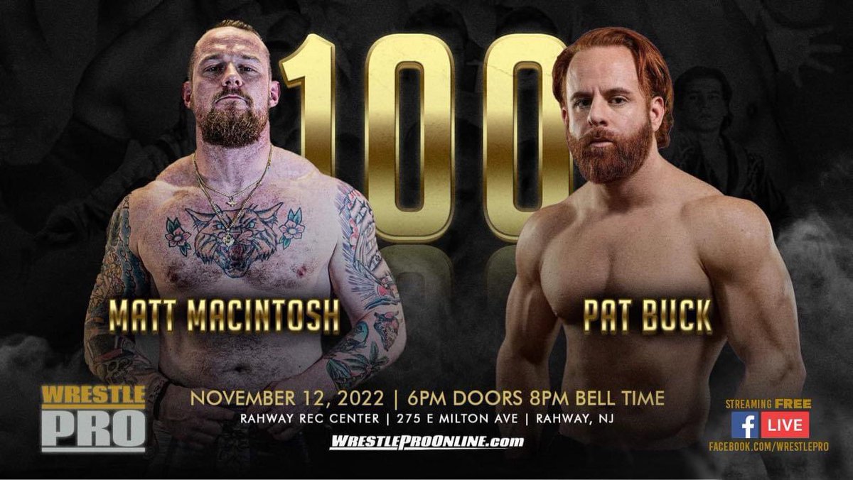 WrestlePro's tweet image. 📺LIVE &amp;amp; FREE ON FACEBOOK📺

➡️ Facebook.com/WrestlePro 

If you can’t join us in Rahway TOMORROW NIGHT, #WrestlePro100 will be available for FREE on our Facebook.

🎟 WrestleProOnline.com