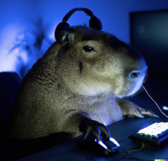 CAPYBARA_MAN's tweet image. hard at work, don’t mind me