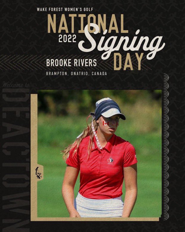 Flagstick's tweet image. 🇨🇦 NLI Golf Signing: As alluded to the other day, Brooke Rivers of @bramptongc and Team 🇨🇦 officially signs with Wake Forest, one of the top NCAA Women’s Golf Programs @WakeWGolf