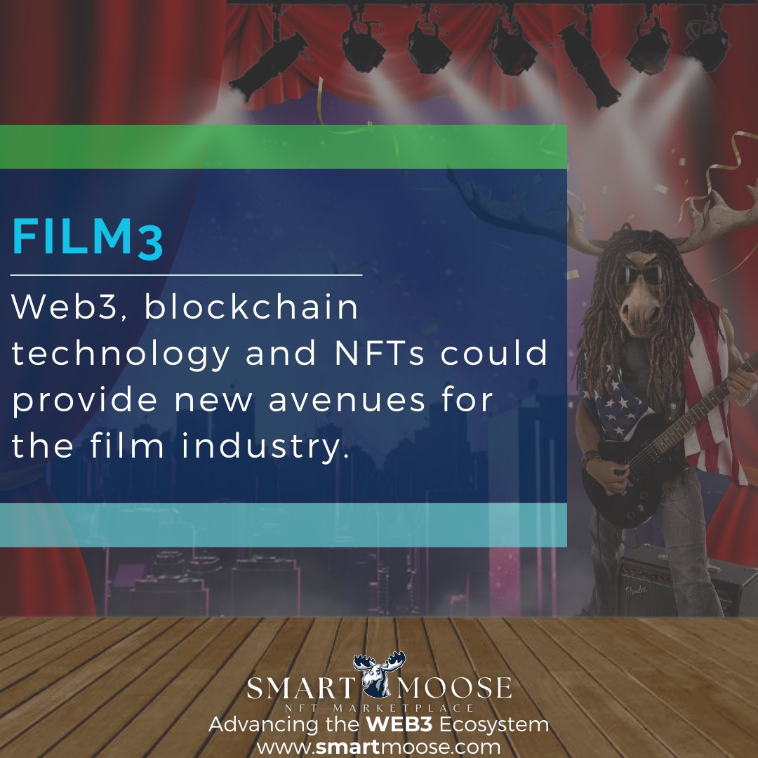 SmartMooseNFT's tweet photo. In addition to β¨established directorsβ¨, upcoming generations of #filmmakers are also adopting this new method of producing movies.
#SmartMoose #Film3 #Web3 https://t.co/ddxQSh7pfF