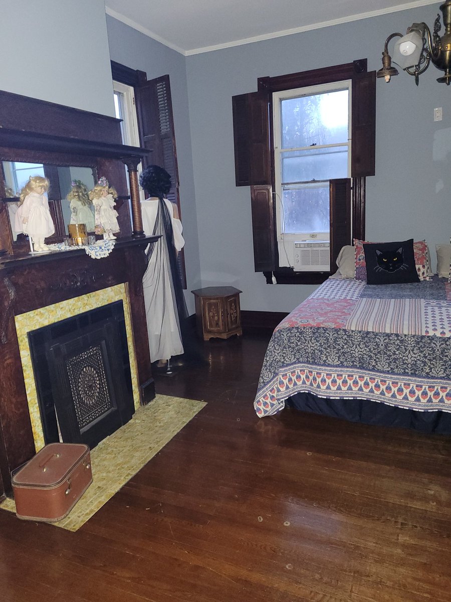 Was not expecting a mannequin looking  out the window when I walked into the room!