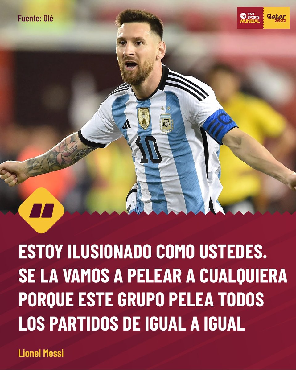 TNTSportsAR's tweet photo. Si Leo está ilusionado, qué queda para el resto 🤩🇦🇷

#TNTSportsMundial https://t.co/3pWIiAsnfO