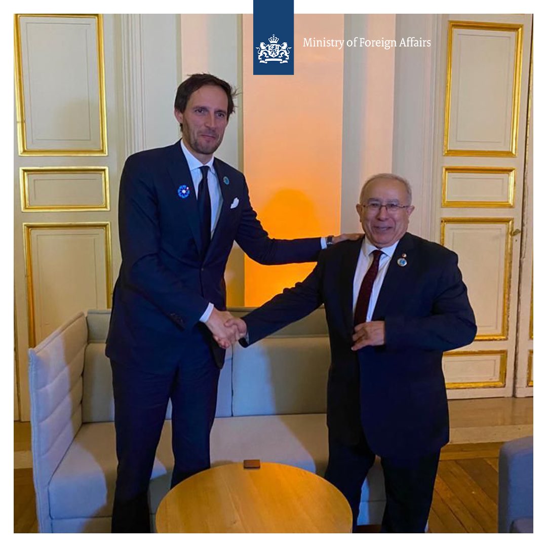 WBHoekstra's tweet photo. Good to meet with Minister @Lamamra_dz during #PPF22. We reflected on the strong cooperation between our countries and spoke about migration, economic cooperation, energy and stability in the region. https://t.co/t0VjKL1n9R