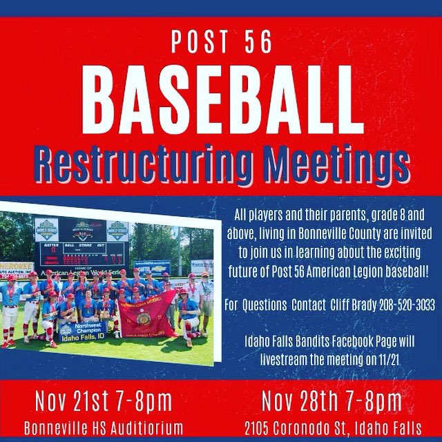 Ifbandits's tweet photo. BIG NEWS COMING TO POST 56 BASEBALL https://t.co/MnzphoQlY8