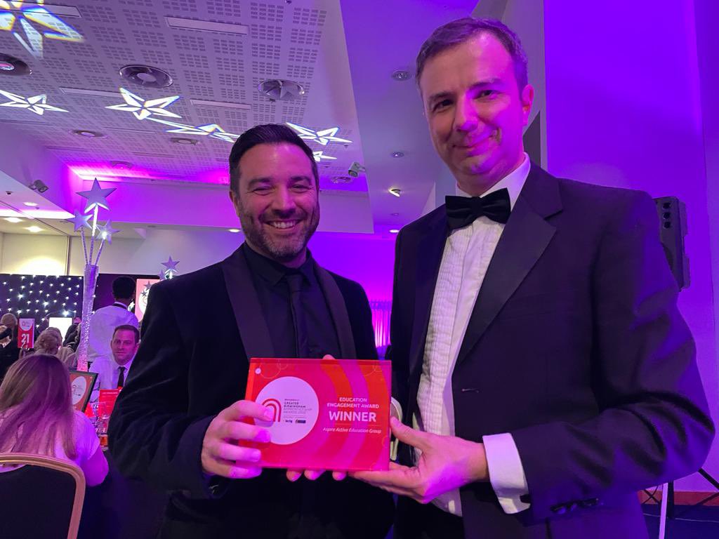 Proud award winners of the Education Engagement category recognising an employer, training provider or other education provider promoting apprenticeships to those in education.
Huge thanks to <a href="/osborncontent/">Osborn PR</a> for all your support. 

#GBAA