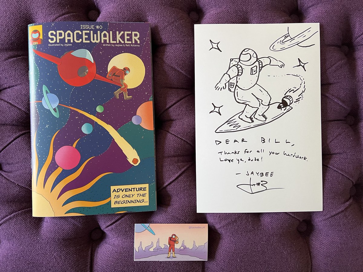 I just received my @SpaceWalker_NFT comic book in the mail today with a personalized drawing from the man <a href="/jaybee_draws/">jaybee_draws</a> himself! So happy <a href="/mattysap/">mattysap</a> that we made the dream a reality. This is truly a special #NFT project, team, and experience.