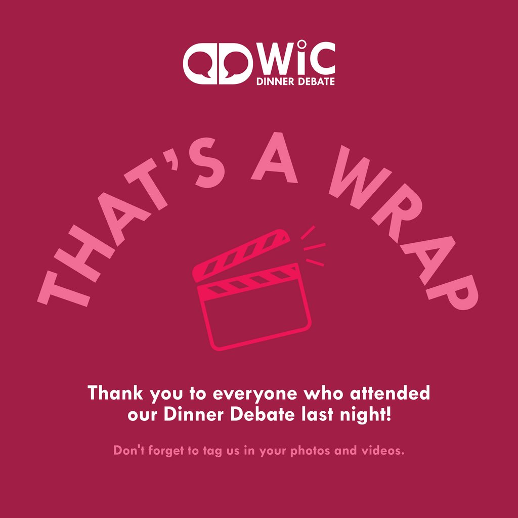 WomeninICT's tweet photo. THAT'S A WRAP 🎬⁠

A big thank you to everyone who attended our Dinner Debate last night! We are so grateful for your support.⁠

Don't forget to tag us in any photos and videos from the event. 📸

#wic #womeninict #dinnerdebate #awards #canberra https://t.co/aKexYFruC1