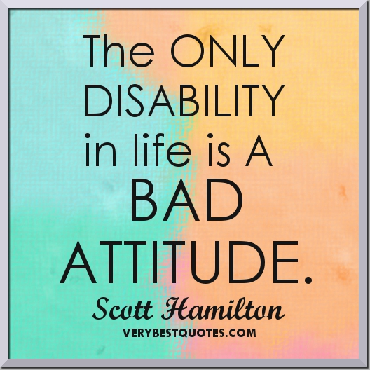 marshawright's tweet photo. The only disability in life is a bad attitude... 💯 
#goals https://t.co/vWyGkOfIqF