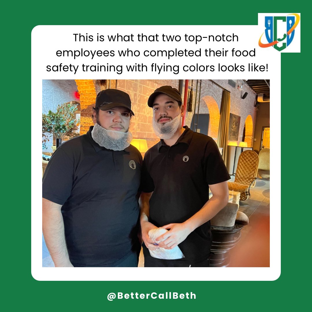 BetterCallBeth_'s tweet photo. Brandon (left) and Jorge (right) attended our training, followed directions, and are all-around wonderful employees!
#foodsafety #nycrestaurant #bcb #bettercallbeth #nycdoh #nyc #nyckitchen #kitchen #foodsafetytraining #nyceats #food #restaurants #hospitality #nyceats #employee https://t.co/TaTYoZrcmq