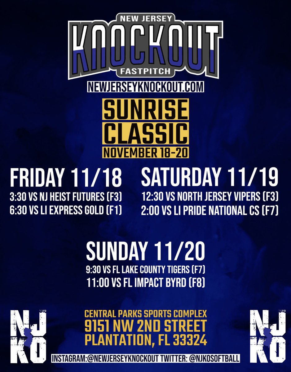 NJKO 18U is one week away from game day in Florida. Let’s goooooo!! #NJKOfam #bringingthesparkle #glovesON