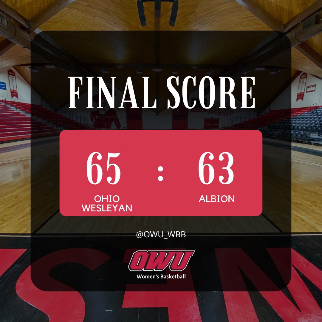 OWU_WBB's tweet photo. It wasnโt pretty, but you bet it was gritty ๐ฎโ๐จ
#Gobishops #owuwbb #pridepassionpurpose #owutough https://t.co/wtfOsWtvCy