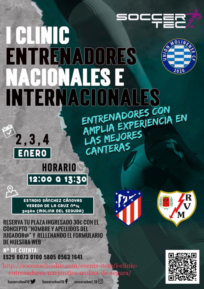 UnionMolinense's tweet photo. Esta navidad tendremos Clinic en el Sánchez Cánovas

Toda la información en: @Soccerschool10

#CorazónMolinense https://t.co/PlBltKLySJ
