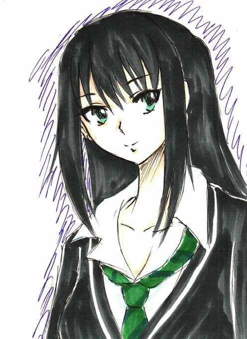 朝らくがき、渋谷凛。ッぽく描けなかったけど好き。 