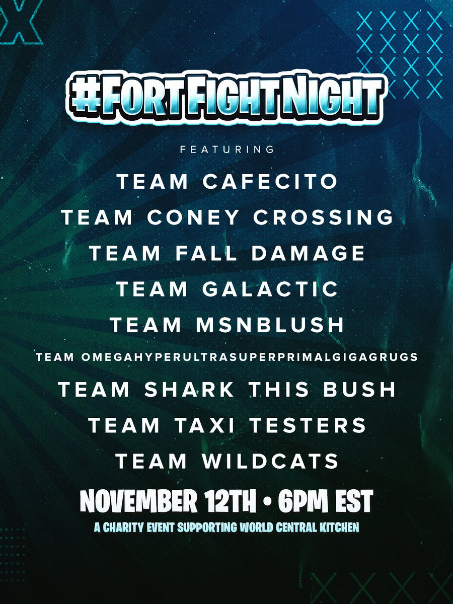can't wait for this tomorrow, live on twitch! in support of world central kitchen 🤍 wck.org #fortfightnight #sharkthisbush