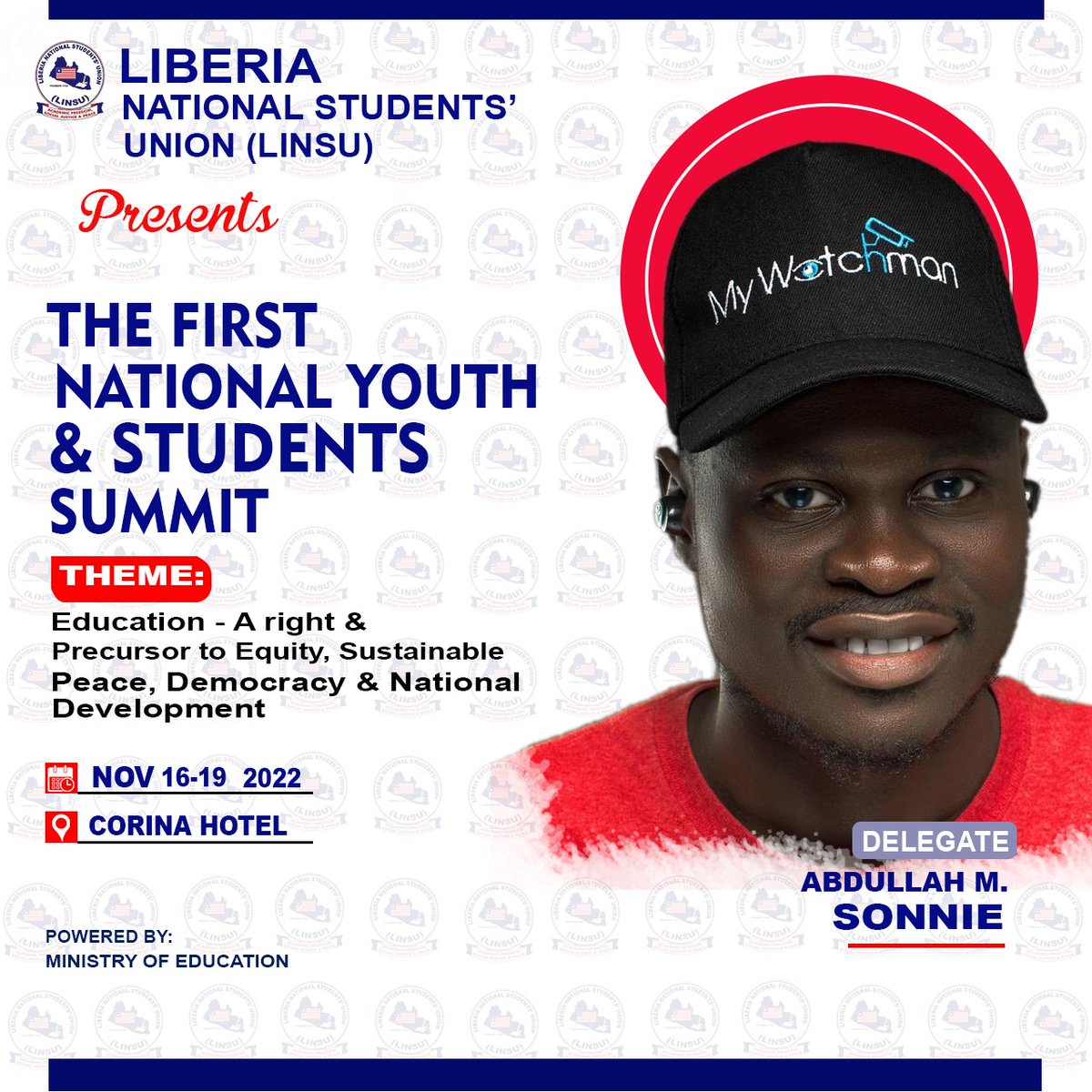 ABDULLAHMSonni2's tweet photo. It's confirmed, I will be attending the first edition of the National Youth &amp; Students Summit organized by the Liberia National Students Union (LINSU), which is going to commence on November 16, 2022.

#LINSU 
#MOELIB https://t.co/GozWDeYbwz