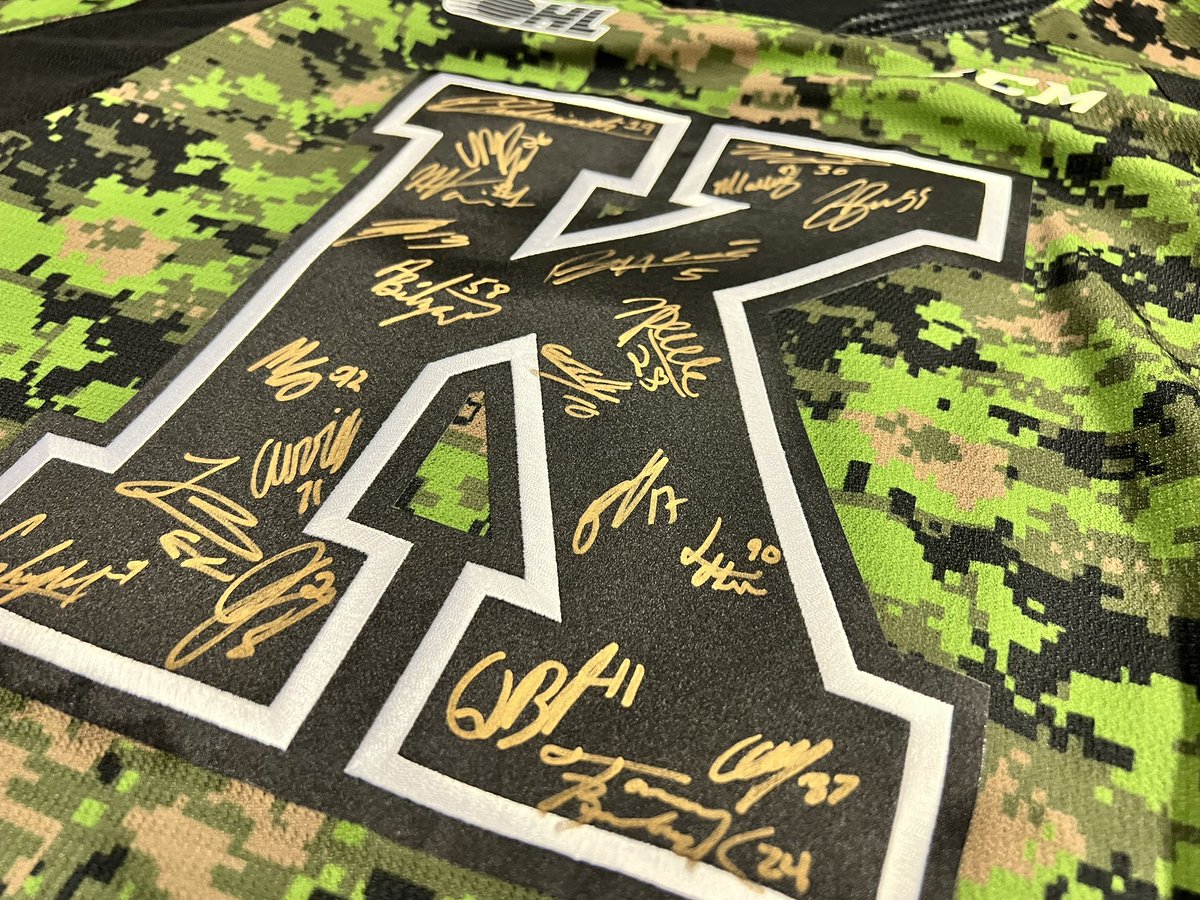 KingstonFronts's tweet photo. The @KingstonMFRC is running tonight’s Chuck-A-Pep. The winner of the 2nd intermission game will receive a team signed CADPAT jersey. All proceeds go to the KMFRC.

Visit their booth on the main concourse to purchase peps. https://t.co/SY9X506G7N