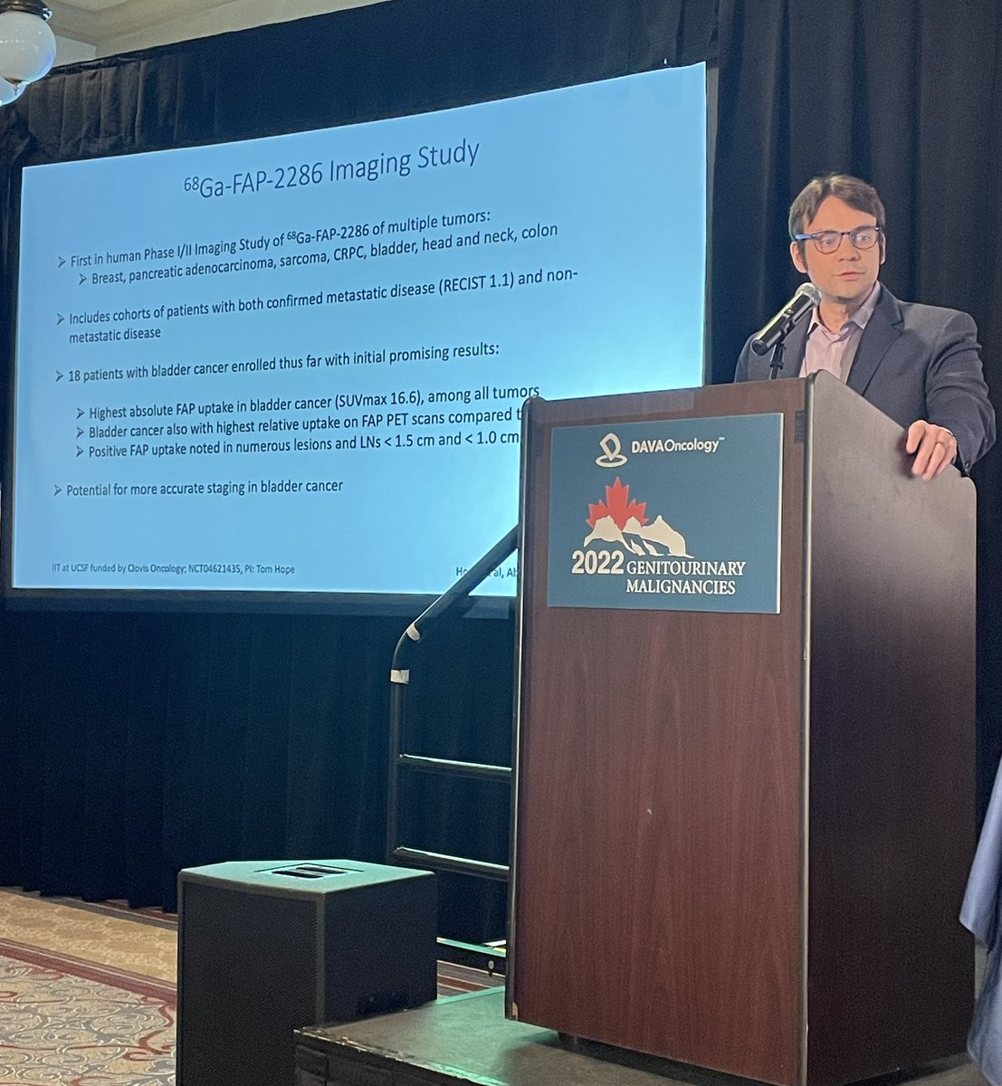 CParkMD's tweet photo. ✅Compelling discussion by Dr. Vadim Koshkin on (+) lymph node on CT &amp; (+) FDG PET scan that was tissue proven (-) on biopsy &amp; (-) 68 Gallium FAP 2286 imaging. 

Looking forward to LUMIERE treatment study combining Lu-177 w/ 68 Ga-FAP-2286.  #GameChanger @OMIonc 
 
@OncoAlert https://t.co/WT1gcNrE9a