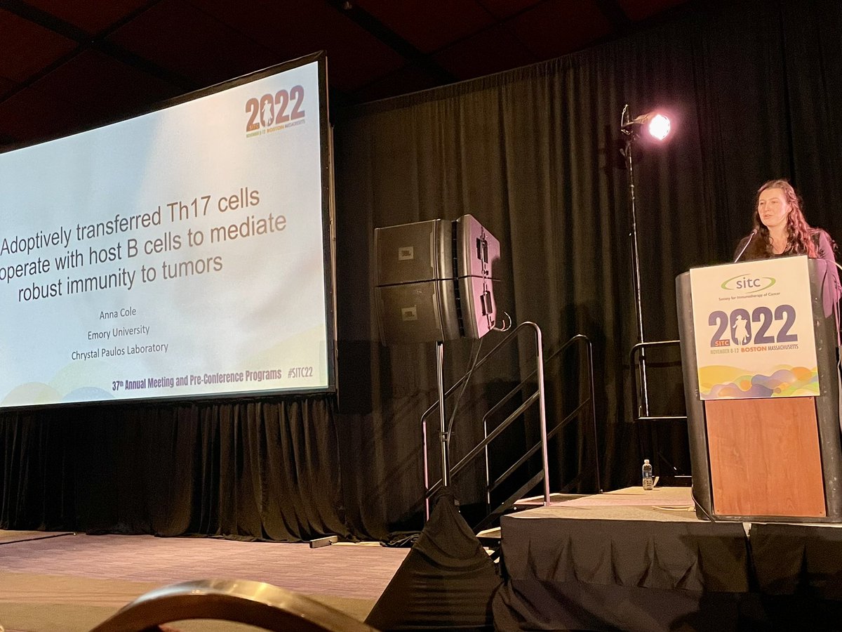 Fantastic talks from @BennionKelsey and @AnnaCamille98 on better understanding and improving immunotherapies at #SITC2022 @WinshipAtEmory @Chrystal_Paulos