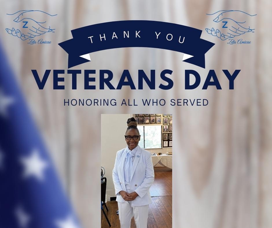 Happy Veterans Day Amica Adams and all our friends who served! 
 We Thank You for your service! #AmicaeEastPoint
#VeteransDay
#zetaAmicae
#amicaeGa
#southeasternregionzetas
#gaAmicae
#kappaiotazeta
