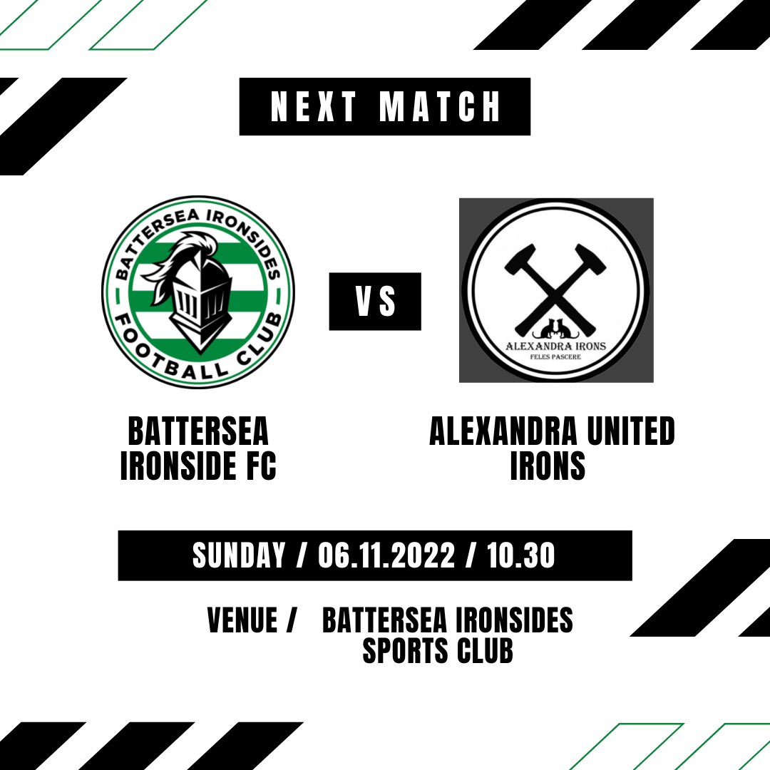 Our match against Alexandra United Irons, postponed due to weather.