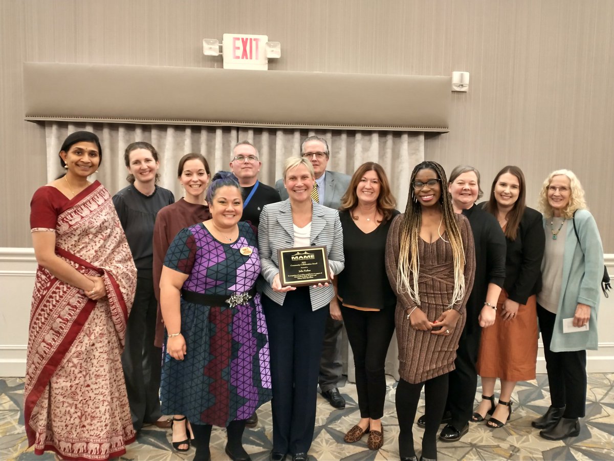 Thrilled to celebrate <a href="/TheNewNPL/">Novi Public Library</a> as they are honored with the #MAME49 Community Collaboration Award! <a href="/NCSD/">Novi Community School District</a> school libraries are lucky to have such a dynamic partner! @LibraryMeadows <a href="/NMSlibrary/">Kim Wesner</a> <a href="/jefarkas03/">Julie Farkas</a> #bettertogether #communitycollaboration