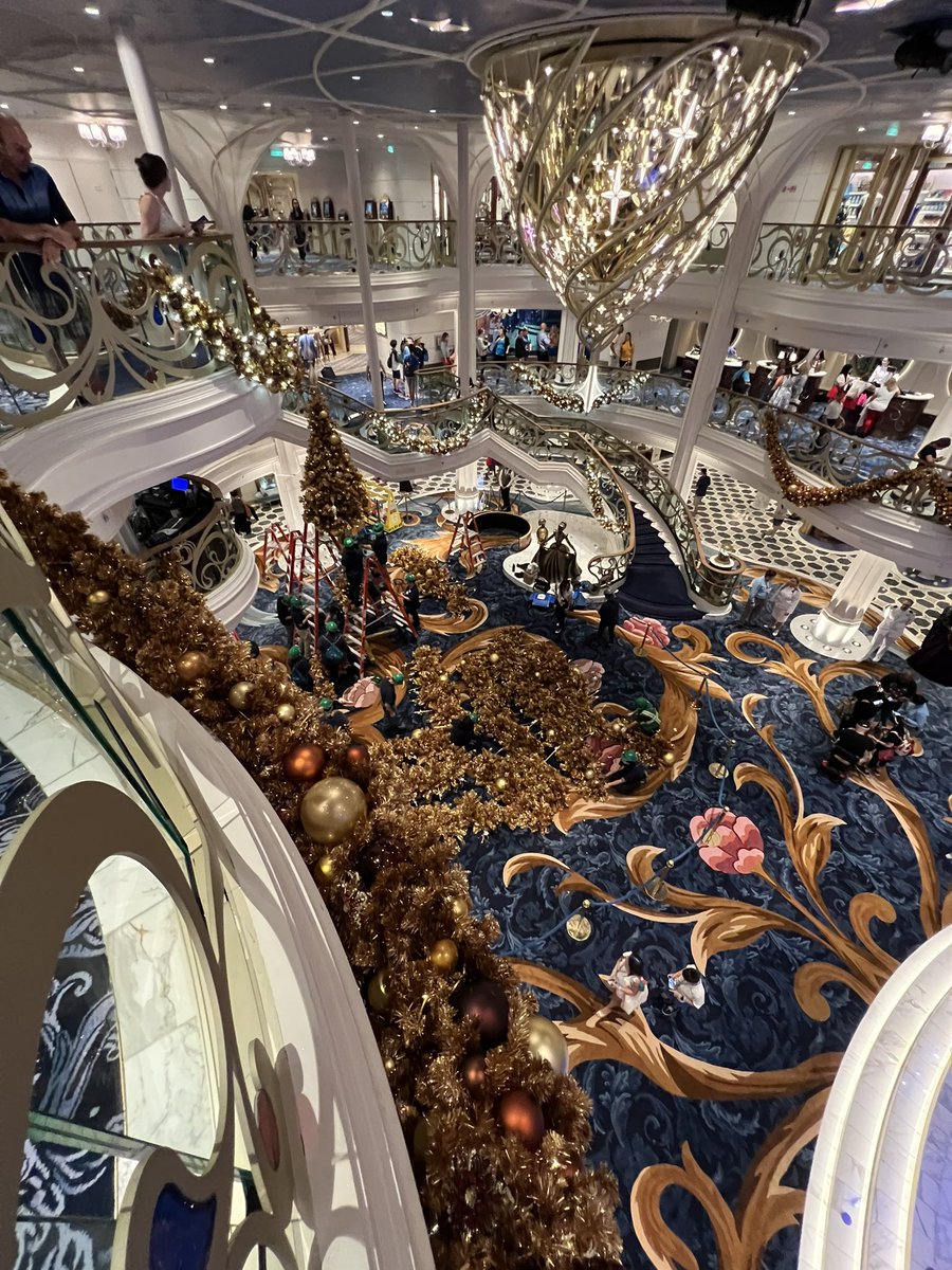 Assembling the Christmas tree on the <a href="/Disney/">Disney</a> Wish!