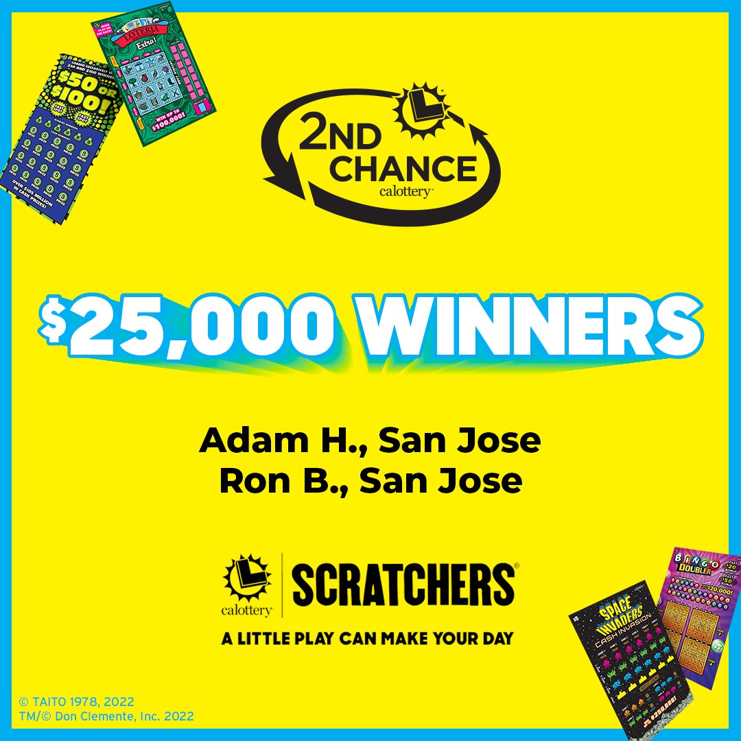 California Lottery on Twitter "CONGRATULATIONS to our two new 25,000