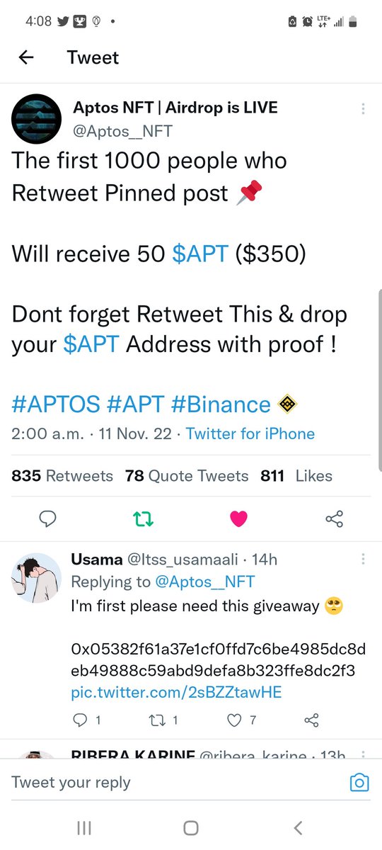 dingdong420420's tweet photo. @Aptos__NFT Leeets goo, did all the tasks. Now waiting for my airdrop

0x95ee57d3ea0cd0b3122caf2fa1f46668becf81fe2c8e135d37b2fb86bd2ba9fc https://t.co/6PCvESgT0x
