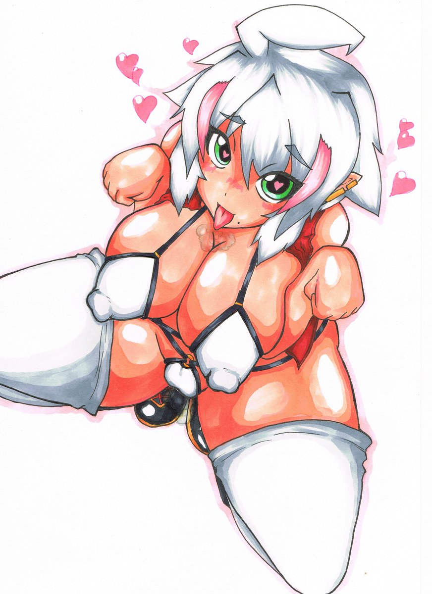 おはようございます!また年を取ってしまった… 初代うちの娘、メジェネさんです。褐色つり目銀髪好きなんで詰めたキャラ。アホの娘、スケベ。 