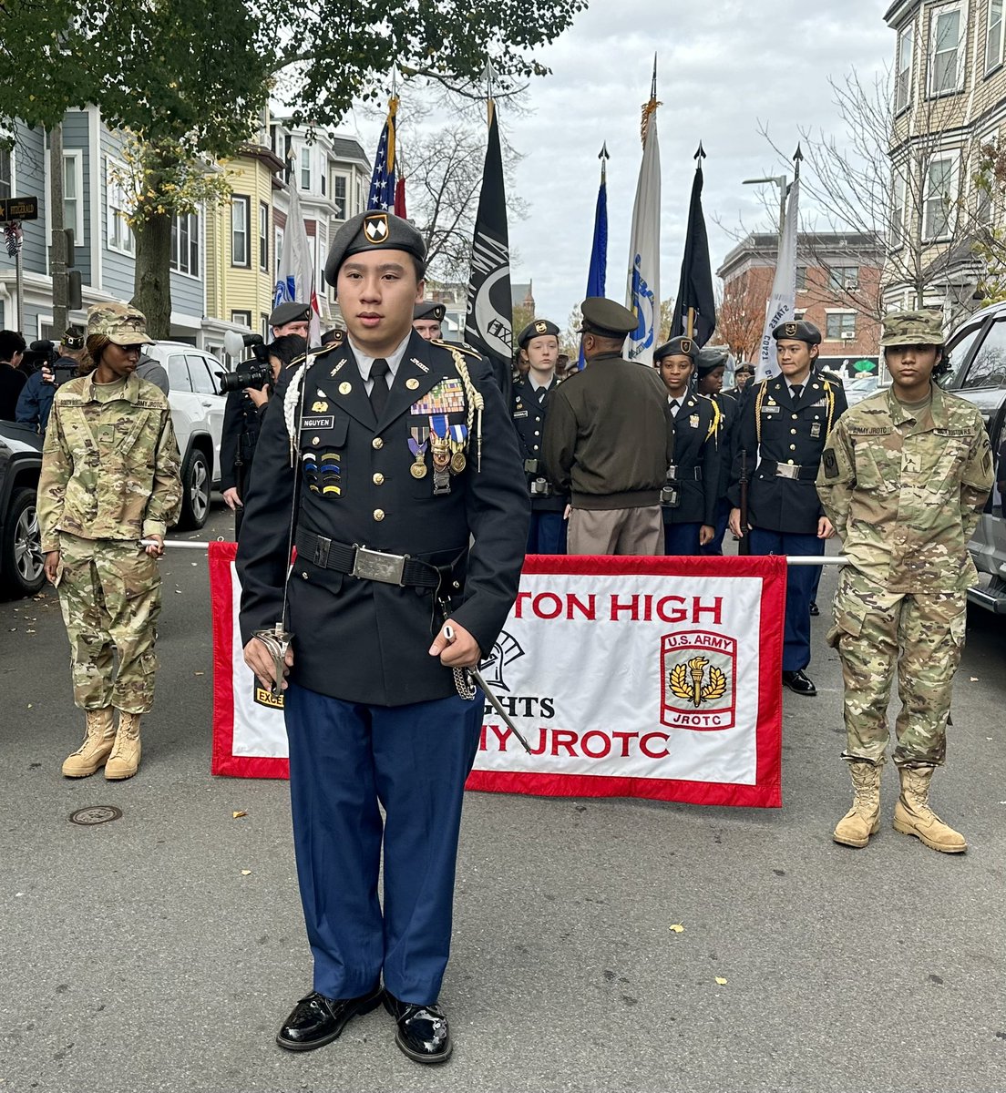 ErinforBoston's tweet photo. Honoring our veterans in South Boston earlier today at the Thomas J Fitzgerald Post 561. Happy Veterans Day! 🇺🇸
#veterans #southie #actionnotjusteords https://t.co/kVNtkcnLTO