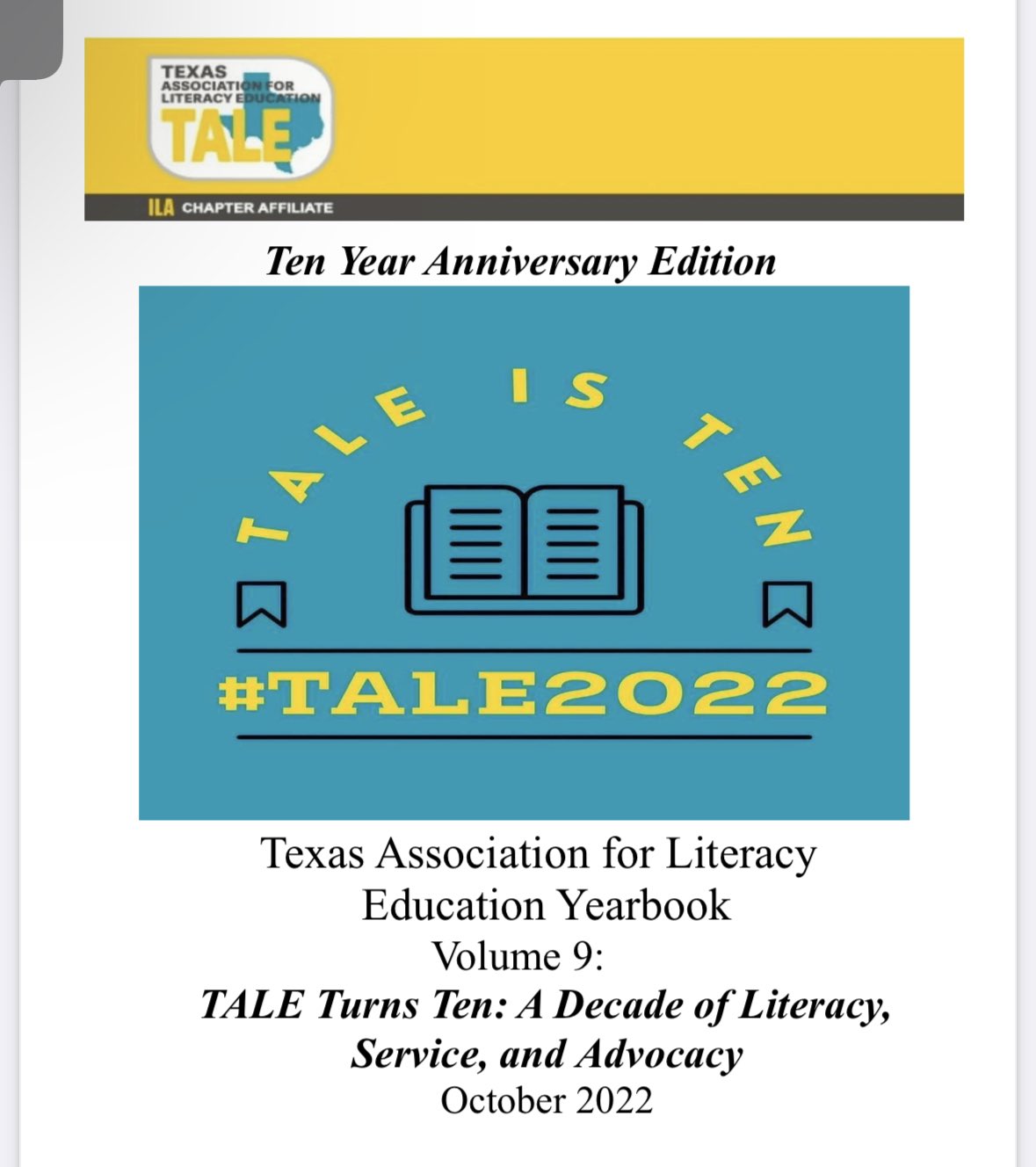 TX Assoc for Lit. Ed on Twitter "NEW!!! The 2022 TALE Yearbook has