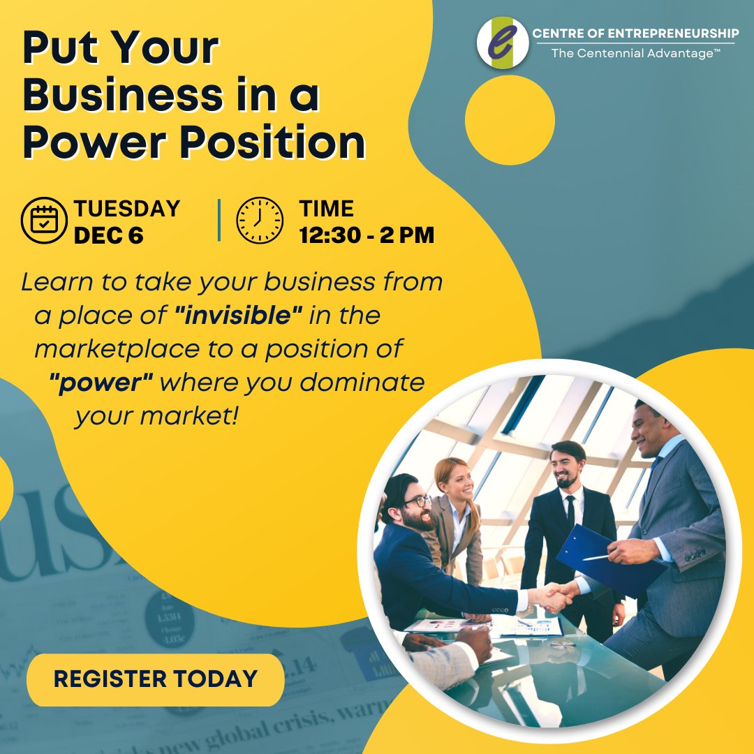 COIECentennial's tweet photo. Are you #frustrated about your #business' #success? 😓 Join us tomorrow at 12:30pm to learn #provenformulas to #empower your business! 💪
Register: https://t.co/GBBSiEgga0
@CentennialEDU @ccsai @CentennialLib @CCAALife @StoryArtsCentre @CentennialTODAY @guglani @CentennialTBS https://t.co/QRe7i5ROU7