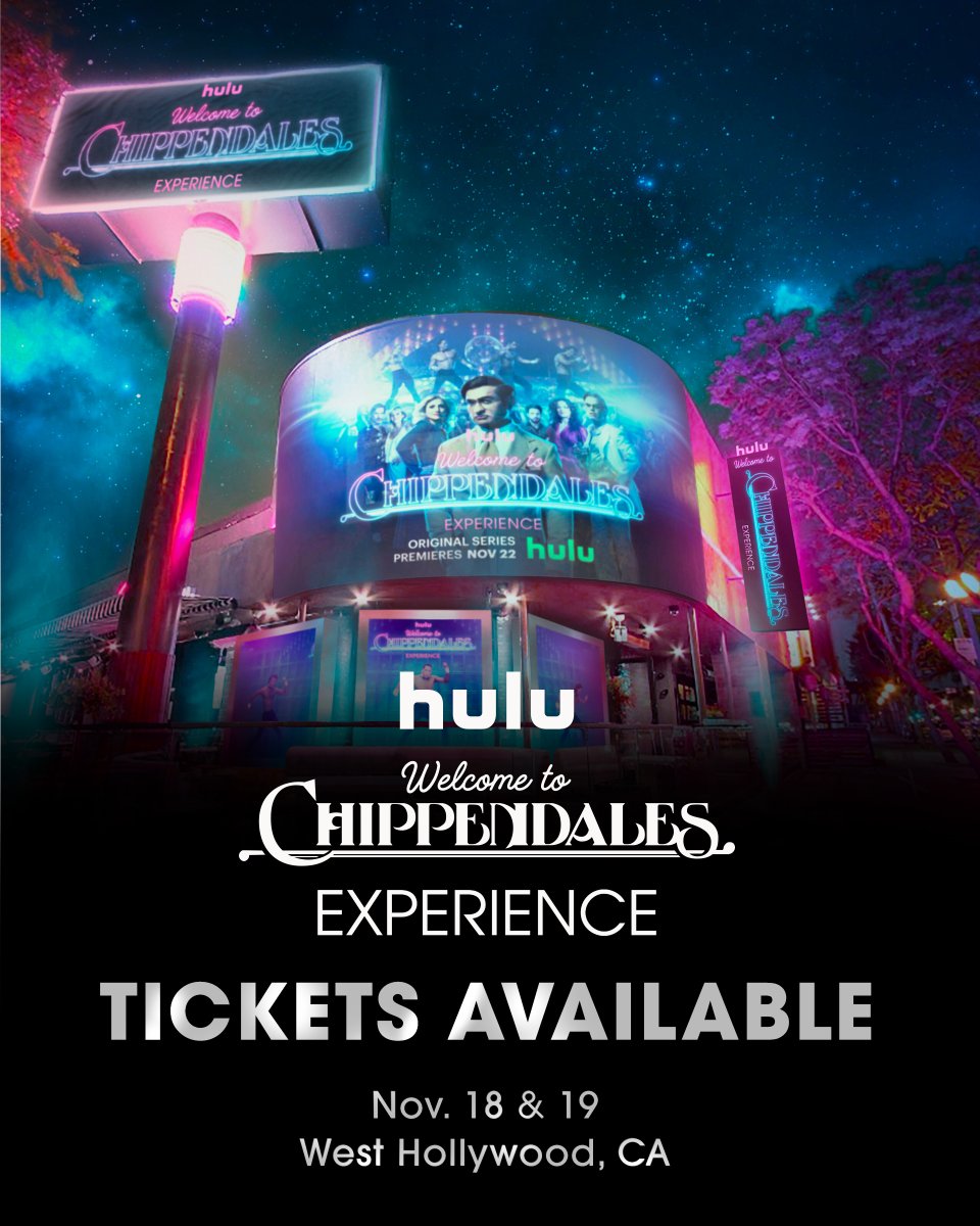 The hottest tickets in town are now available. Visit hulu.tv/wtcexperience to join us at Rocco's WeHo next week for our #WelcometoChippendales experience. Must be 21+ only, reservations available on a first-come, first-served basis.