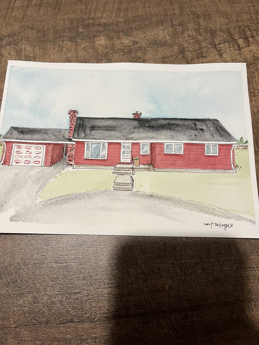 Received this beautiful painting of our family home from my sister <a href="/stephanie5878/">Stephanie Smith</a> ! Her daughter Mallory painted it. So nice to have as a keepsake!