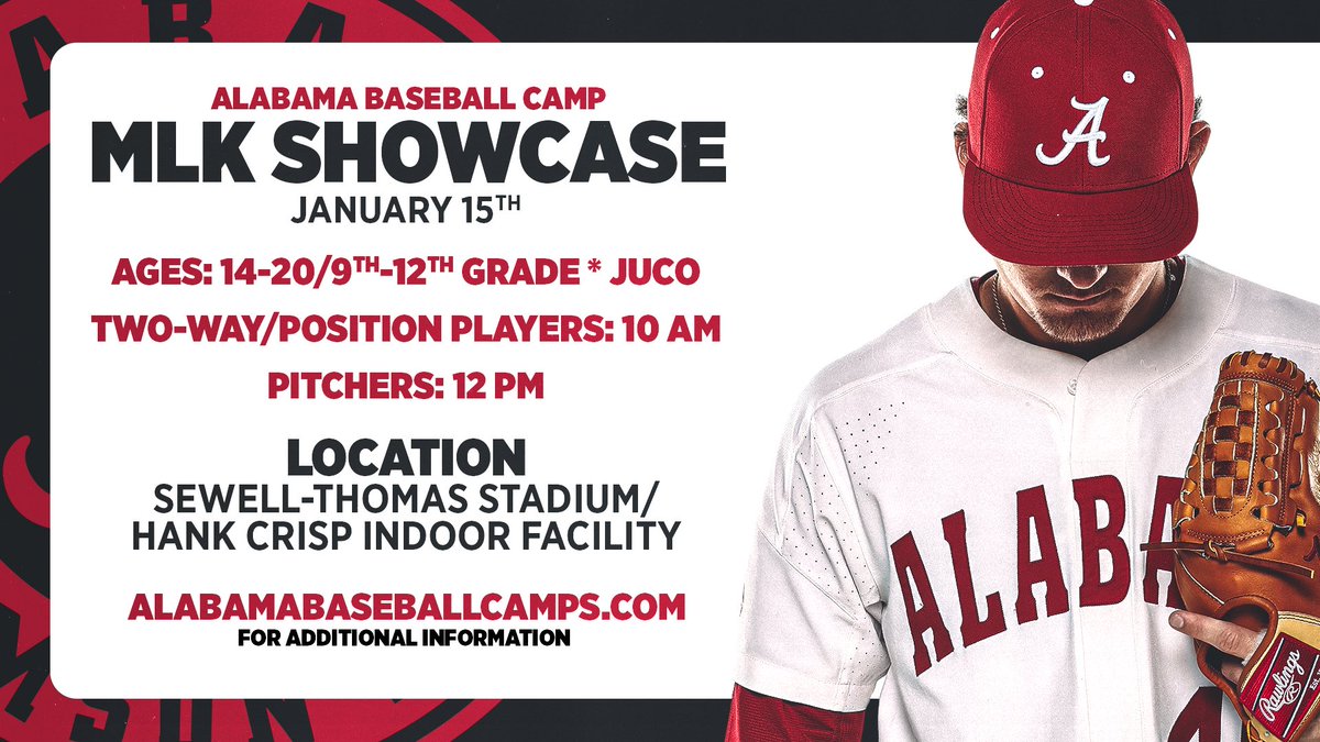 🚨 CAMP ALERT 🚨 

We’ve got camps for all ages and skill levels just around the corner! For more information or to sign up click here bit.ly/32BRyg0

#RollTide