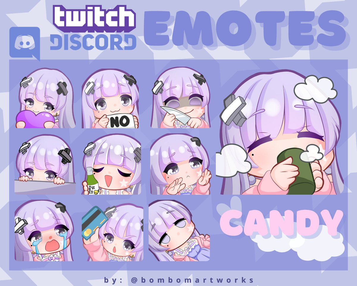 ahtebom's tweet photo. Custom Emote Commissions recently done. Thank you so much for your patience and understanding guys. I really appreciate your support. β¨β€οΈ
@candykendiii @CozyInTheStars @tsunderhee
#openforcommission #commissionsopen #customemotes #emoteartist #twitchemotes #localph #artph https://t.co/2O9HRlM4P4