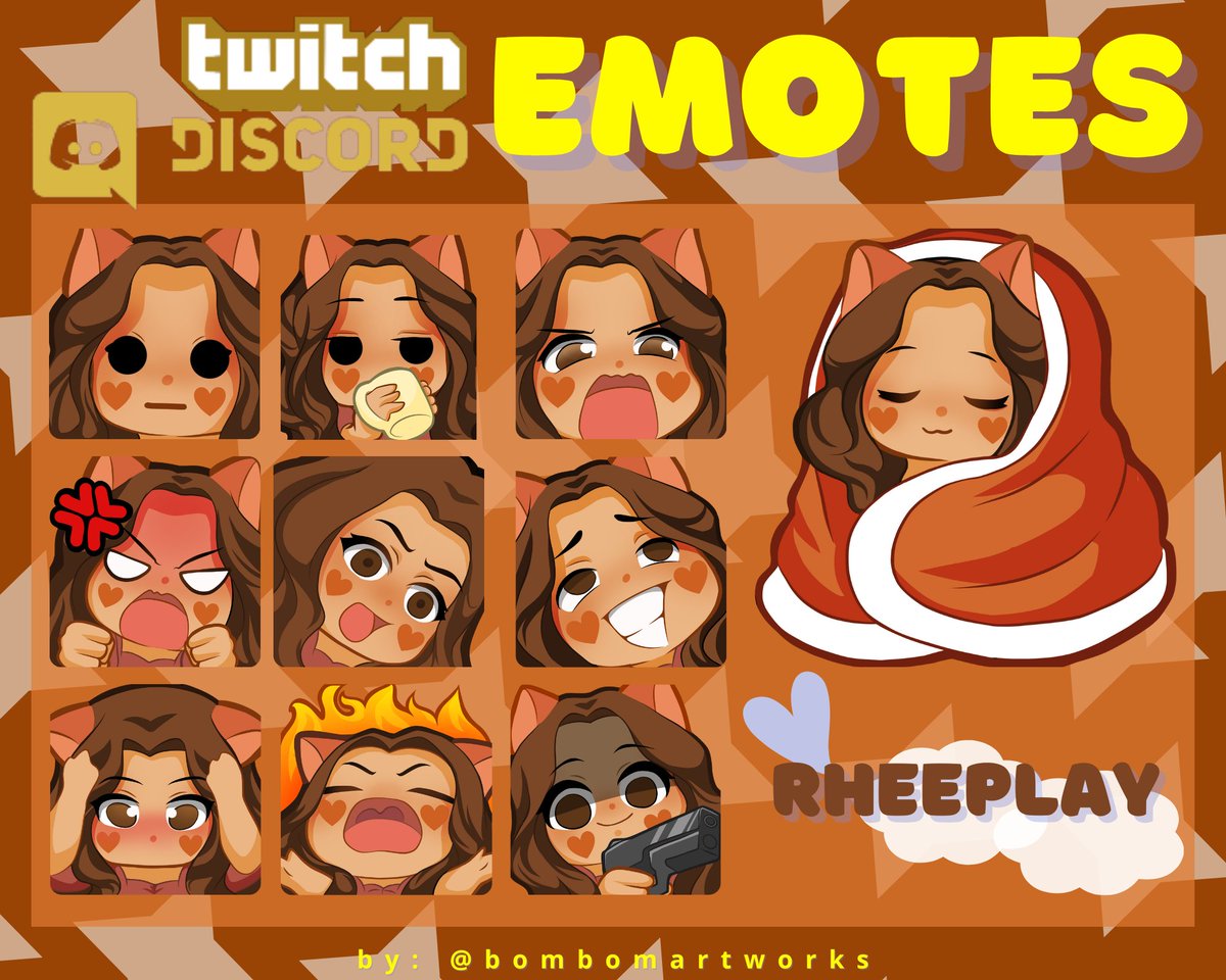 ahtebom's tweet photo. Custom Emote Commissions recently done. Thank you so much for your patience and understanding guys. I really appreciate your support. β¨β€οΈ
@candykendiii @CozyInTheStars @tsunderhee
#openforcommission #commissionsopen #customemotes #emoteartist #twitchemotes #localph #artph https://t.co/2O9HRlM4P4