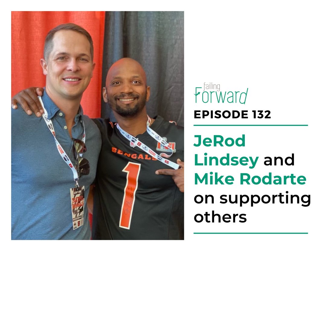 FailForwardPod's tweet photo. JeRod Lindsey and Mike Rodarte met through a mentorship program and ended up friends. They're a great example of the people who help us through hard times. On episode 132, they discuss their next mentorship initiative, Level Up Cincinnati: https://t.co/58yR9D1KQE https://t.co/g3400uhBFV