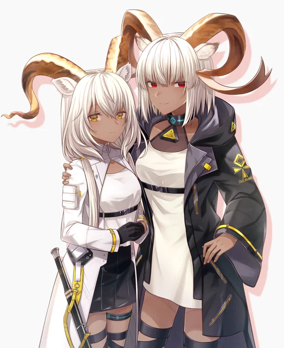 カーネリアン・ビーズワクス姉妹で衣装交換Skebご依頼ありがとうございました～!#アークナイツ 