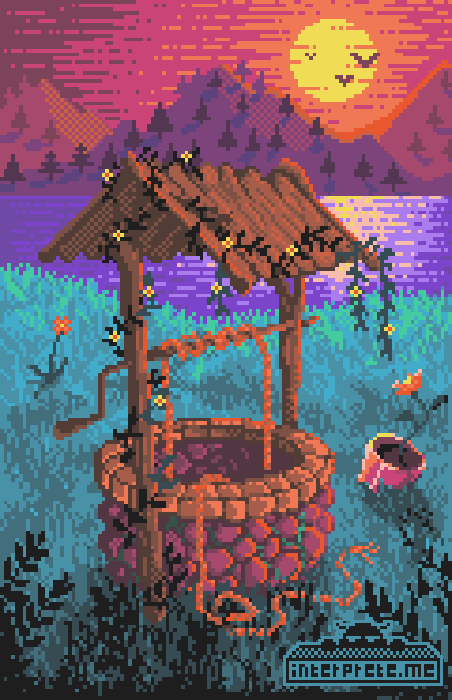 interprete_me's tweet photo. Poço artesiano e pôr-do-sol. TIMELAPSE AQUI: https://t.co/boVHF7wKXK
PIXEL CURSO: https://t.co/DSV97S3POB
#pixelart #comodesenhar #pixelartcreator #timelapse https://t.co/DYNuxtBIks