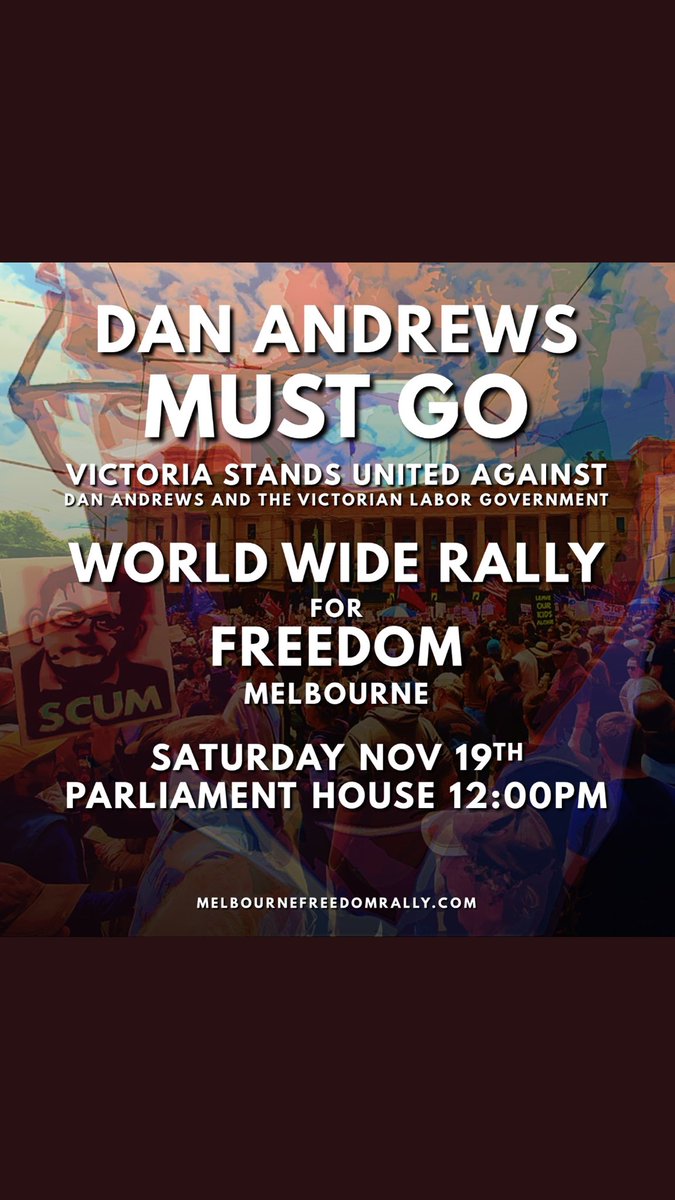 tigertuffmark's tweet image. Dan Andrews must be held to account, I met hundreds of great Victorians this time last year at a protest. Ensure Andrews doesn’t enforce future mandates, share or like this please. 
#AndrewsMustGo