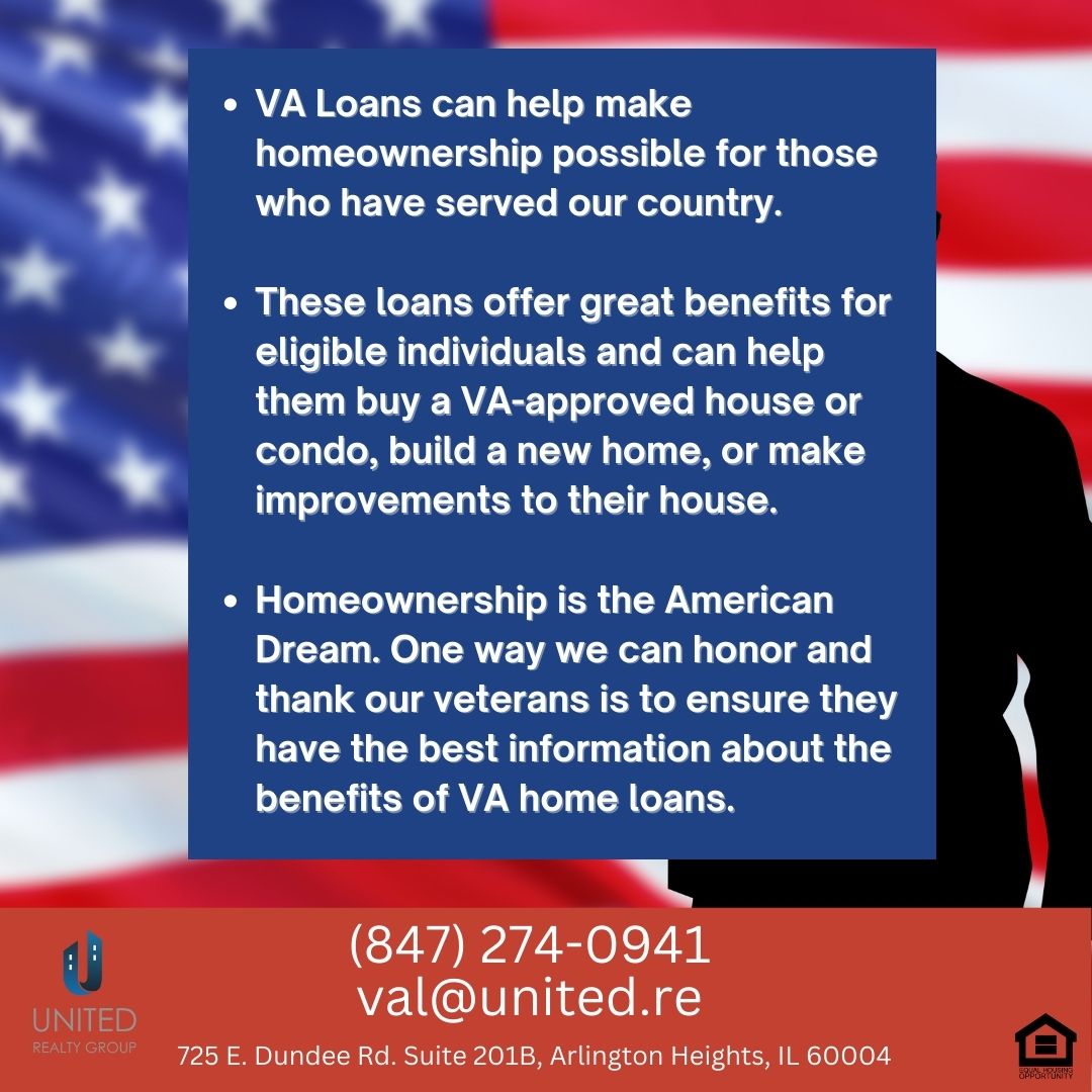 Happy Veterans Day! From all of us <a href="/UnitedRealtyGr1/">United Realty Group, Inc.</a> 
The VA Loan: Making Homes for the Brave a Reality conta.cc/3WX1VqY 
#illinoisrealestate #chicagoland