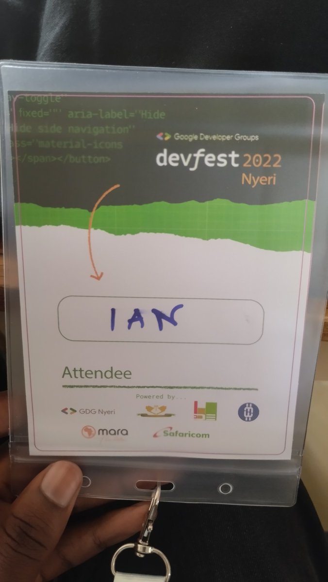 ianoh_ke8's tweet photo. #DevFest 
#Devfest2022
#DevFestNyeri 
#codetoinfinityandbeyond 
Ready for this🥳😎 https://t.co/J8v7suj9Z2