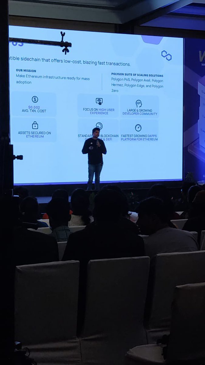 GuildHyderabad's tweet photo. Polygon PoS, Supernets, ID and what not! Happening at Web3 Roadshow @0xPolygon @iamthulasiramp @animocabrands @pushprotocol @SinoGlobalCap
Powerpacked talks & Panels happening by all the OG's in the Web3 Space #LFG
#PolygonGuildHyderabad #Web3MadeInIndiaTour https://t.co/JXZWiZ5p5I