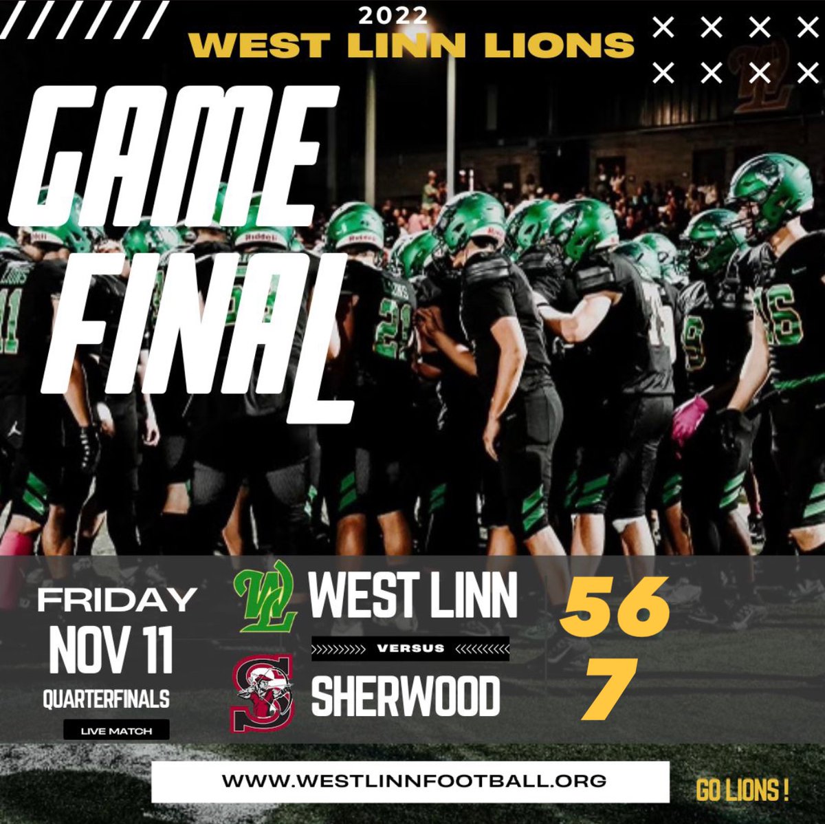 West Linn High School Football on Twitter "Final from West Linn. Lions