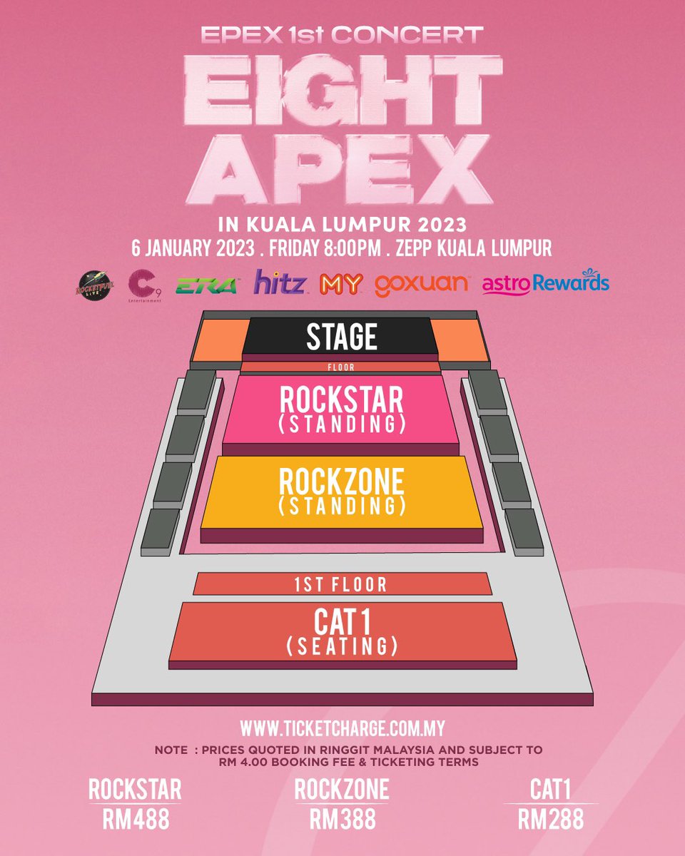 theseoulstory's tweet photo. [#EIGHTAPEXinKL] Ticketing details and fan benefits are now out for 'EPEX 1st CONCERT <EIGHT APEX>’ in Kuala Lumpur! 😎

📆 January 6, 2023 (Friday)
🕖 8PM
📍 ZEPP KL
🎟 Nov 18, 12PM via https://t.co/hEBqArVYQn

Brought to you by 
@rocketfuelent 

#EPEX #EPEX1stCONCERT https://t.co/EJ8v7pev51